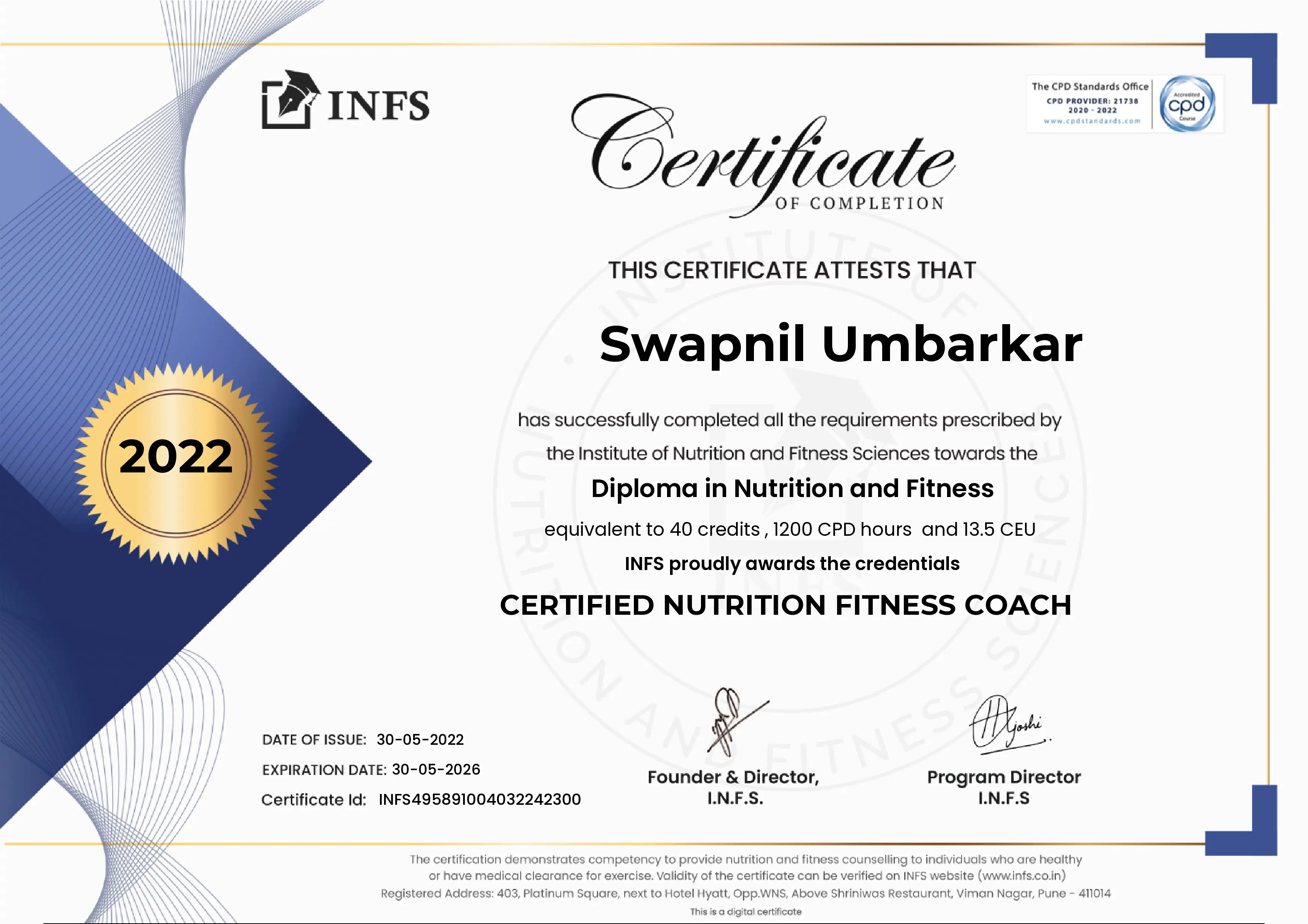 INFS Certification